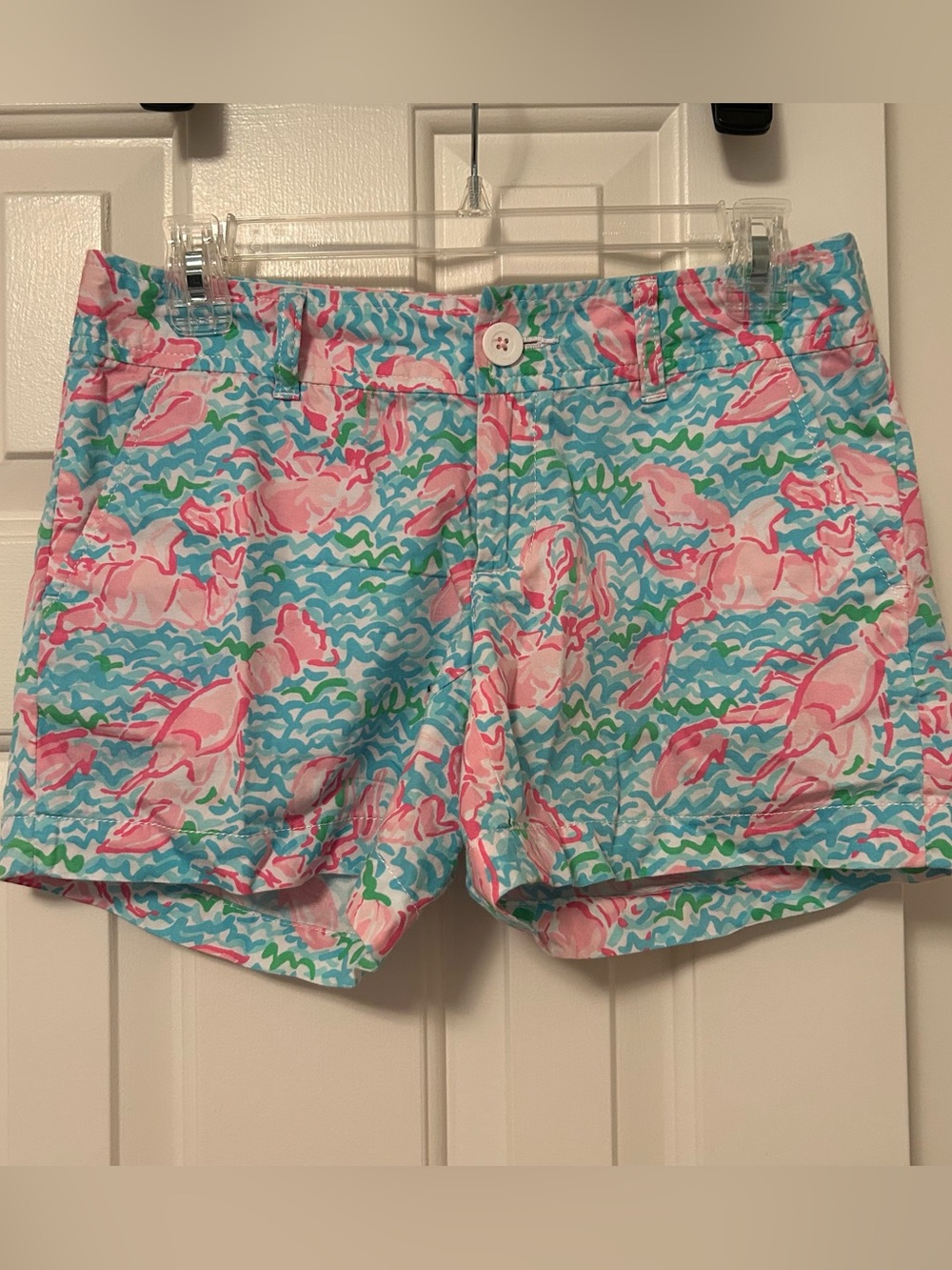Lilly Pulitzer Callahan Shorts 5" Inseam Lobstah Roll Print Lobsters Size 2